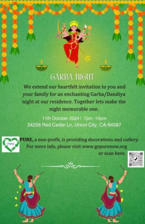 Acc - Garba Night Flyer - 11th October 2024